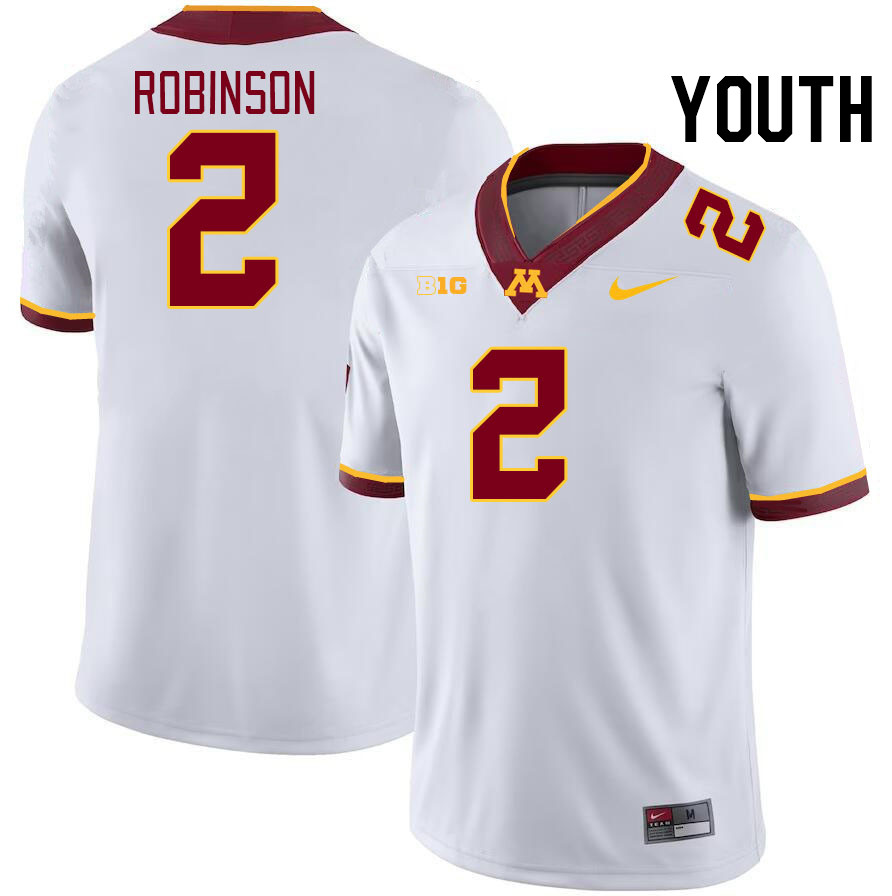 Youth #2 Ethan Robinson Minnesota Golden Gophers College Football Jerseys Stitched-White